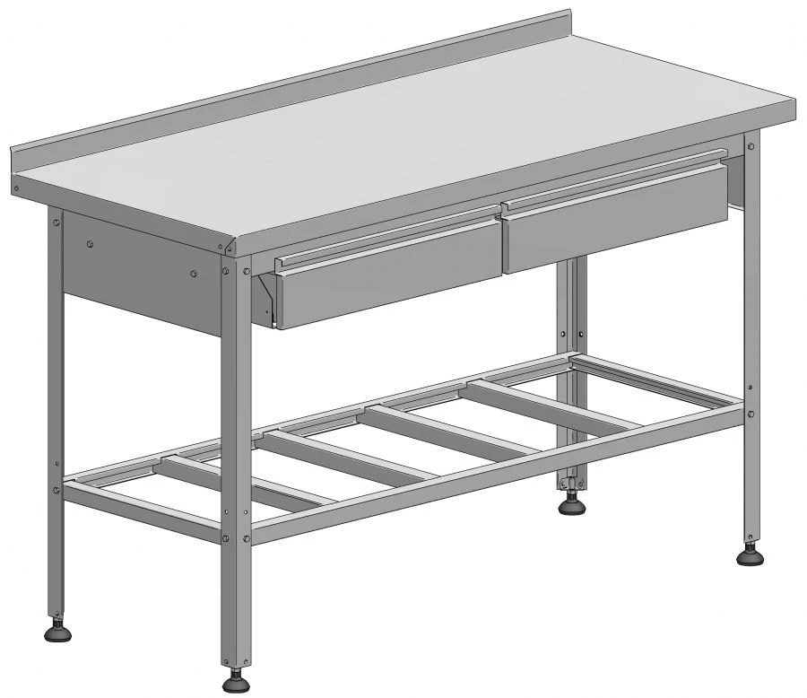 Cutting table with one side with two drawers SRP-1-0,6/1,4