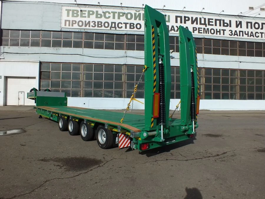 Semitrailer Tverstroimash 993941 modification 0023 variant - platform with mechanical ladders and extensions