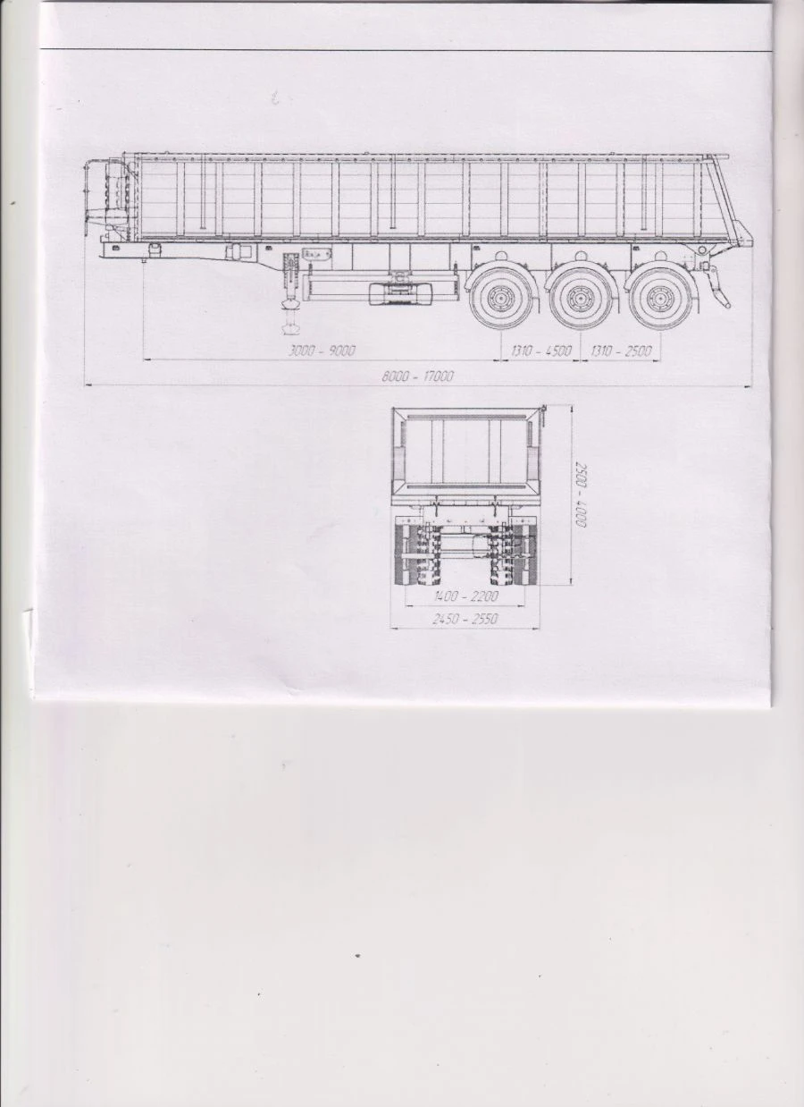 Dump semitrailer SP-3, type PR3, modification 92294-0000010-05. Axle unit AGOS-3-GT7-00.00.000-01.