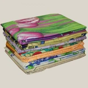 Clothing articles of linen for adults labelled "Bivik": duvet covers of printed cotton fabrics