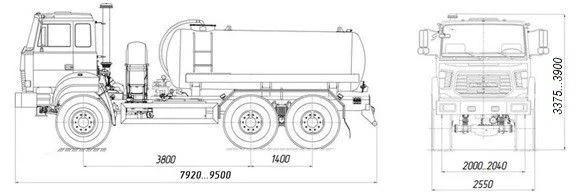 Vacuum tanker MB 4680L0-10 on chassis Ural 55571-4151-78, 55571-4151-80, 55571-4151-82