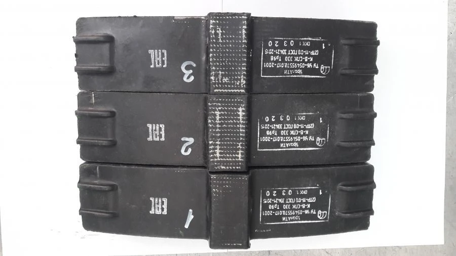 Composite brake pad on wire-mesh frame K-V-SPK 330 (2TR-11-01) made of asbestos-free press-material TR98