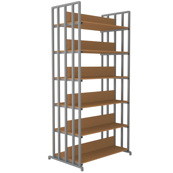 Metal library shelving unit