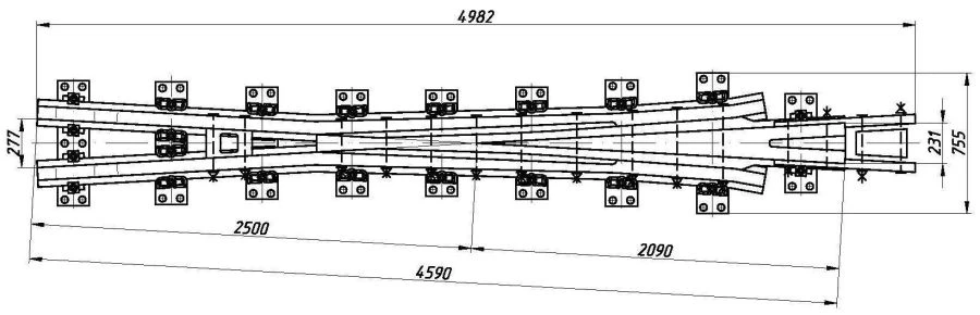 Cross-arm of P65 type of mark 1/9 (project MSZ.8377.03.000)