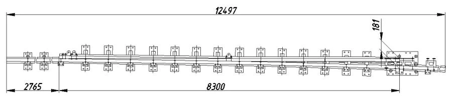 Frame rail with 1/11-1/9 R65 type shackle (project SP525/-01)