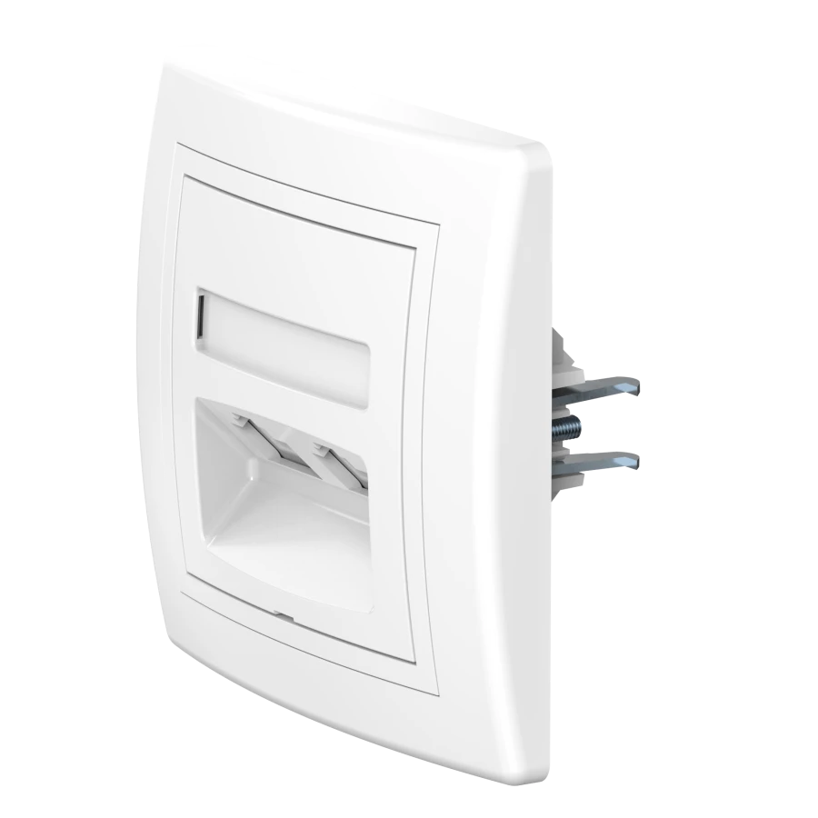 CADUCEUS ALING PRESTIGE Flush-mounted double telephone socket 2xRJ12 6P4C, white, art. 613.000