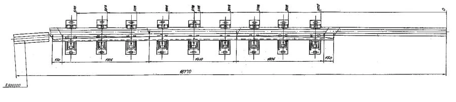 Crossing rail with counter rail of P65 type of grade 1/11 (project 2901.04.000/-01/-02/-03)