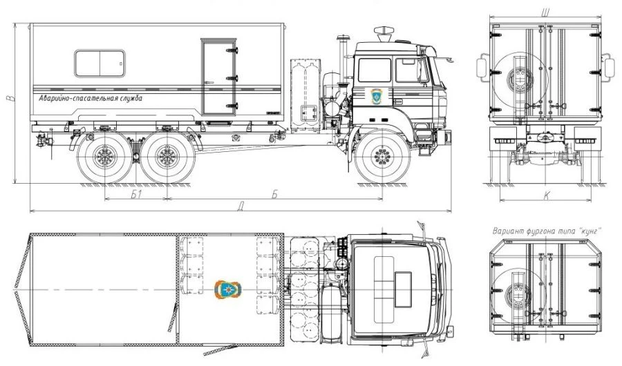 Emergency rescue trucks mod. 5759CK without CMU on the basis of Ural chassis mod. 4320-18