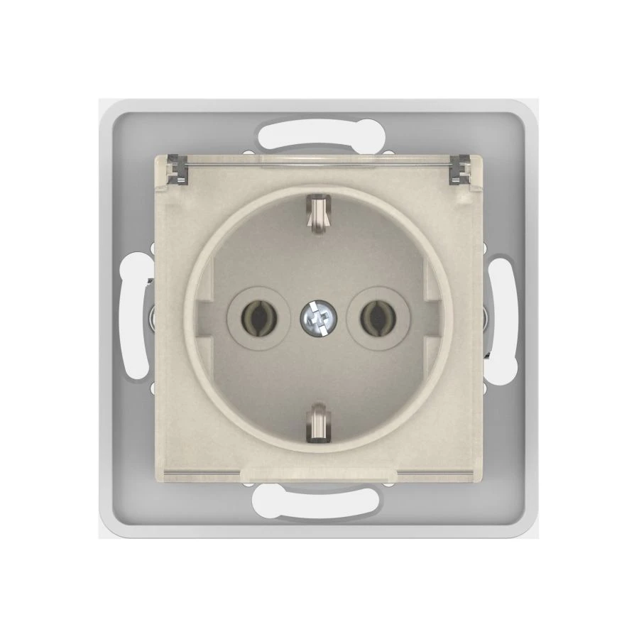 CADUCEUS ALING PRESTIGE Flush-mounted socket outlet with grounding without blinds with cover with plastic base 16A, 250V~, beige