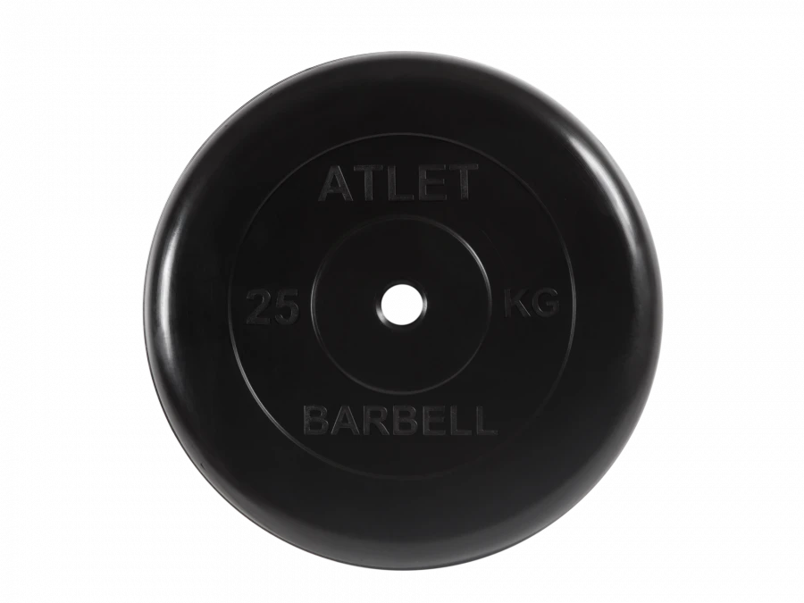 MB-AtletB26-25 Athlete rubber disc, black, 26 mm, 25 kg