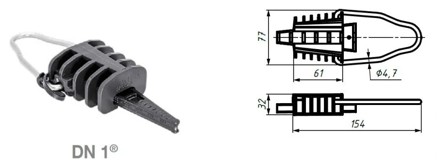 Anchor clamp for feeder wires DN 1