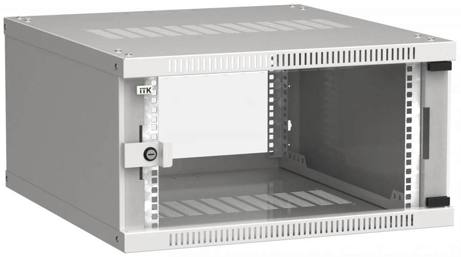 LWE3-06U67-GF ITK Cabinet LINEA WE 6U 600x650mm glass door grey