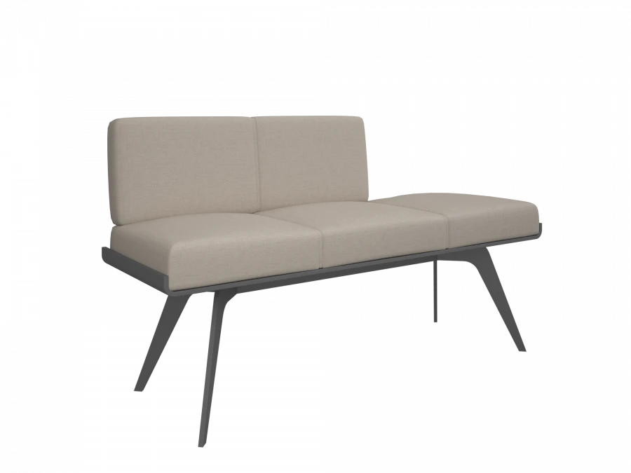 Bench 3-seater with backrest