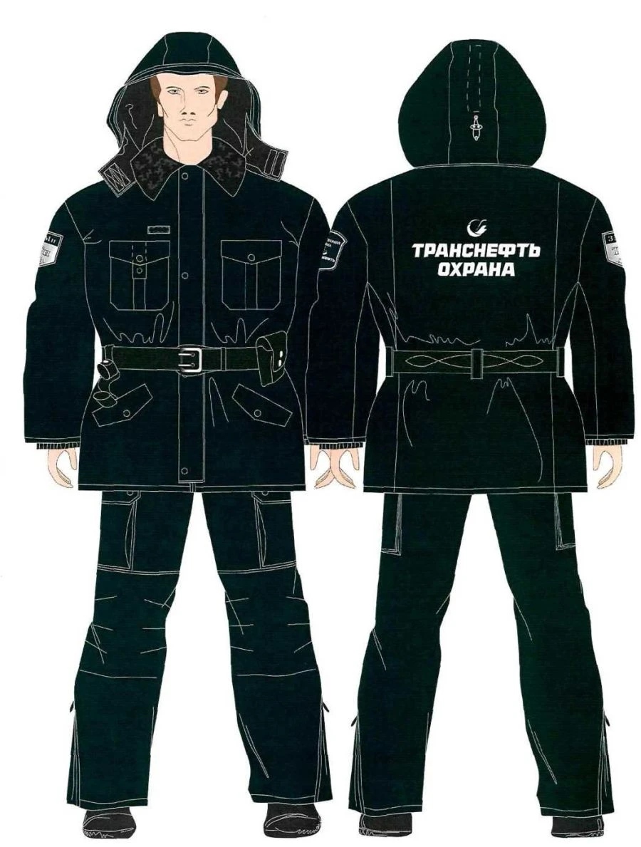 Suit for protection against mechanical effects and general industrial pollution for employees of departmental security guards of