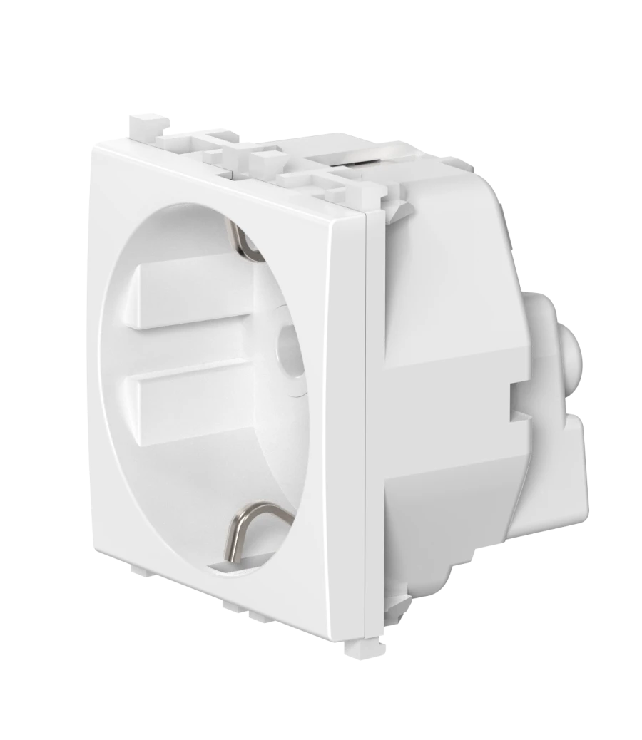 CADUCEUS ALING Experience Flush-mounted socket outlet with grounding with blinds 16A, 250V~, 2M, white, art. 74102.0