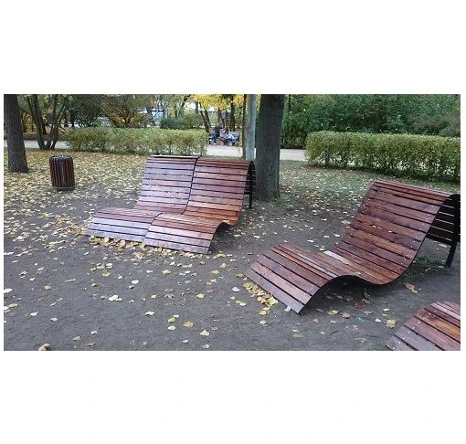 Wooden sun lounger (steel, pine)