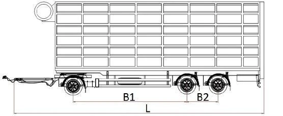 Livestock trailer type MDO431, modification 878538 on axle MD.?2?1850?9??120?13 (double axle) or on axle MD.?1?2050?9??120?13 (s