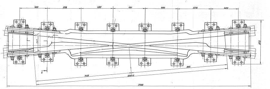 Cross member of the P65 type R65 grade 2/11 switches (1683.01.000)