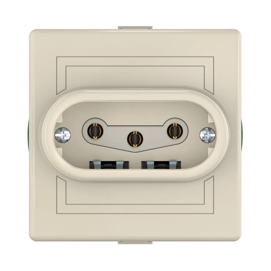 CADUCEUS ALING PRESTIGE Flush-mounted three-pole socket with ceramic base 16A, 440V~, beige, art. 602.99