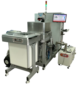 VACUUM UNIT FOR PLASMA CHEMICAL LAYER ETCHING WITH ICP SOURCE AND SLUICE LOADING FROM CASSETTE TO CASSETTE PLASMA TM 300