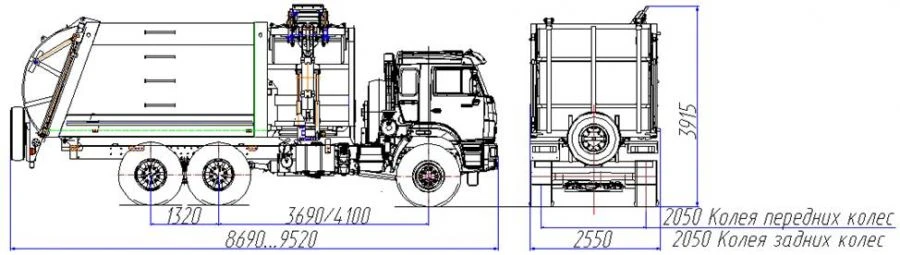 Side-loading rubbish truck model MK-4552-19