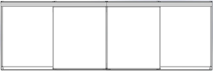Rail system of sliding classroom magnetic marker boards "Basic"