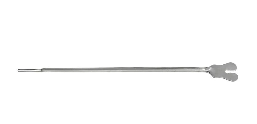 Grooved surgical probe with button, length 170 mm