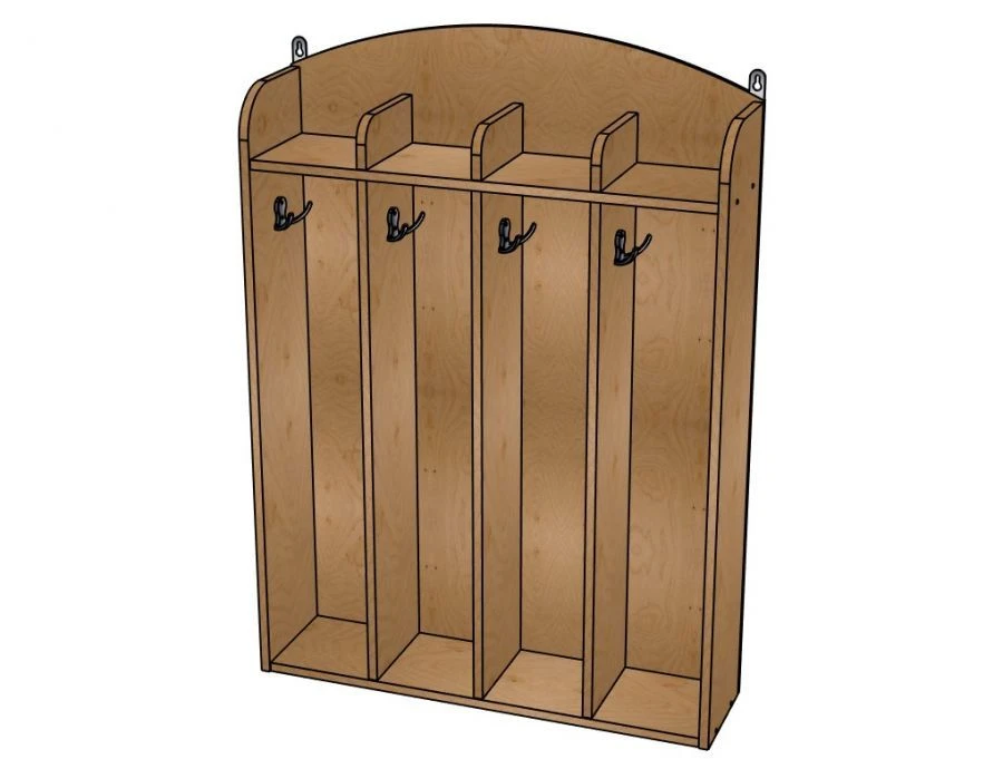 Towel rack No.1 ''Moydodyr'', plywood (paint), 4 cells/ SD43