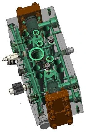 Valve block K1B0078H8 (full functional analogue of hydraulic pump colector assembly 2658341433 PV 235 (R901186977 Rex