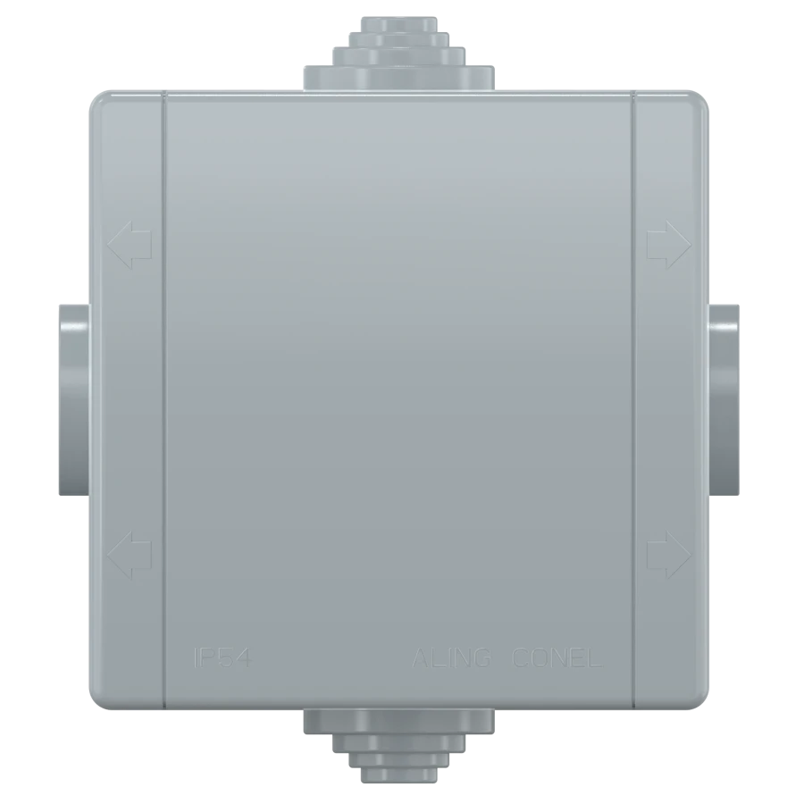 CADUCEUS ALING POWER Junction box for open wiring 80x80x55, 4 entries, IP54, 500V~, lid push-fastening,