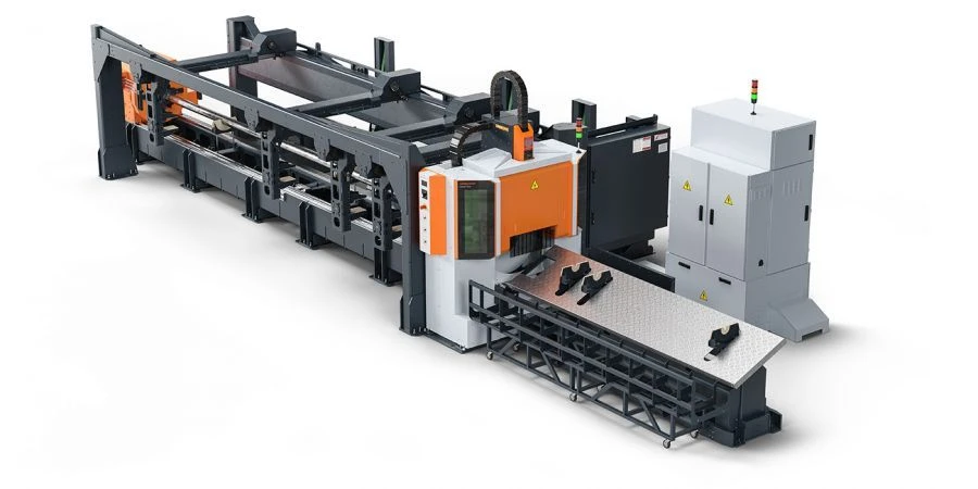 Lasertube machine for shaped cutting of metal