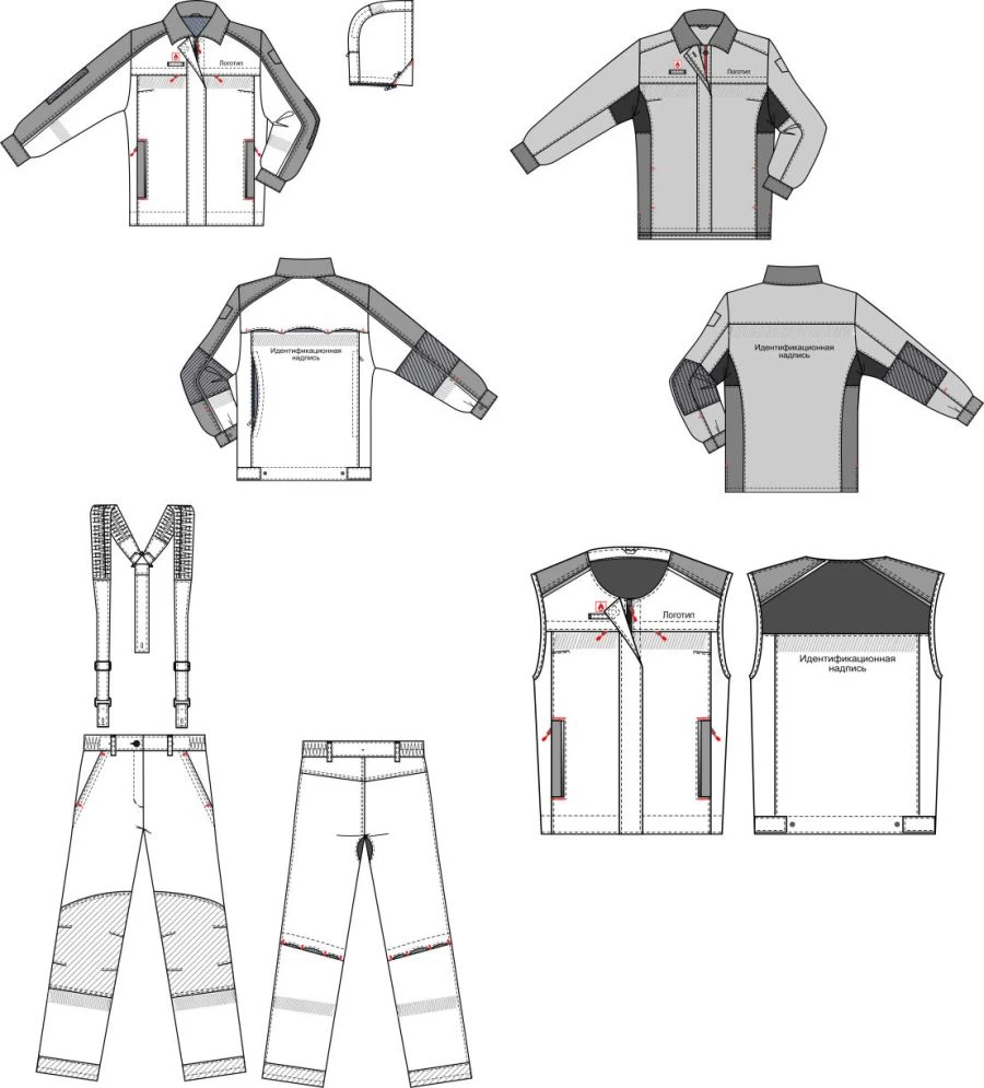 Special clothing for employees of Transneft organisations. Women's sets (jacket, shirt-jacket, waistcoat, trousers) for the empl