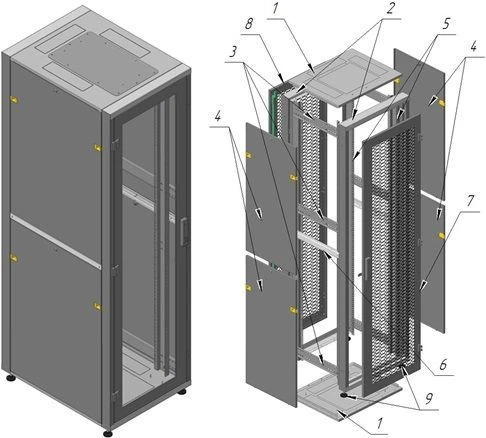 Telecommunication cabinet ??-?-42U-600?2015?1000-?2P