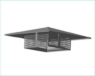 Precipitation protection for radial fans Umbrella
