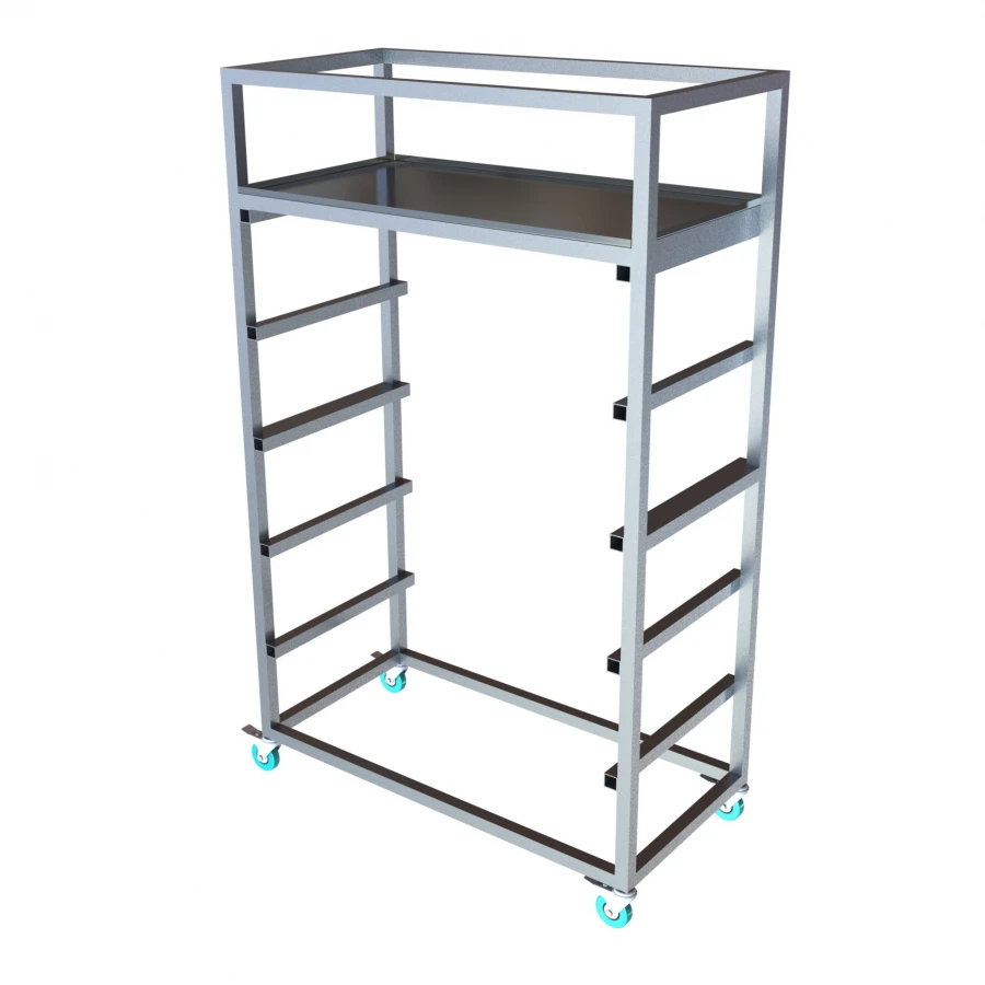 Aluminium mobile shelving unit