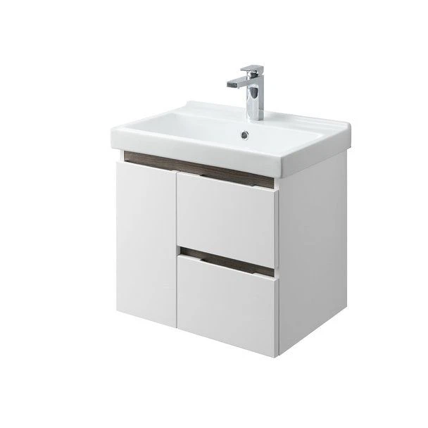 Cabinet under sink Aquaton Renee 60 white, walnut 1A222101NRC801.A222.1.01N.RC8.0