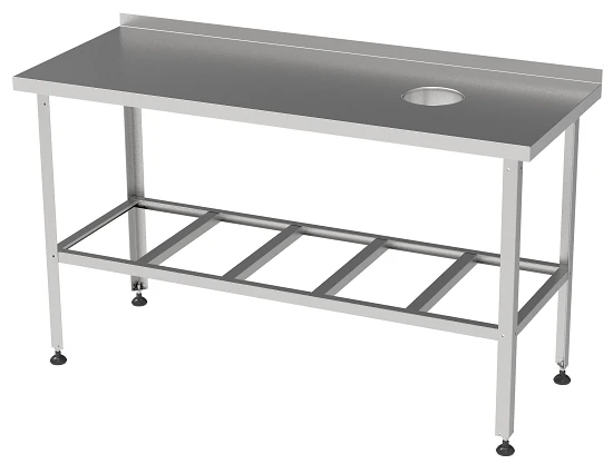 Industrial waste collection table, hole on the left side SPSO-L-1-0,6/1,2