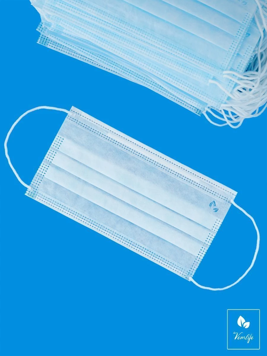 Medical masks, disposable, three-layer masks made of nonwoven material according to TU 32.50.50-003-06874160-2020 type 1, Mask "
