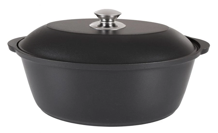 Kukmara TM 4L cast aluminium duck pot (with non-stick coating) with aluminium lid, "Tradition" line