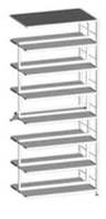 Double-sided shelving unit 880x570x2352 mm