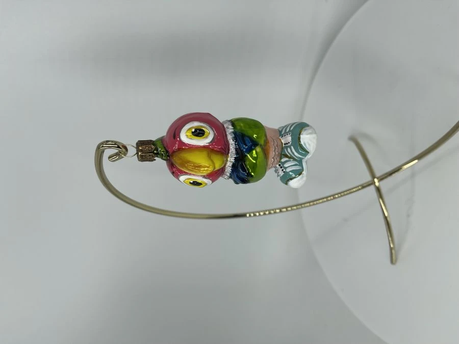 Licence Christmas tree toy made of glass "Parrot Kesha"