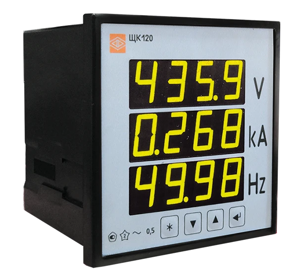 Digital panelboard device for measurement of alternating current, voltage and frequency ShchK120.