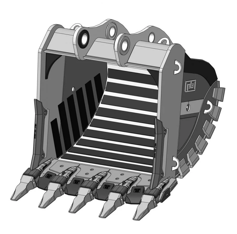 Heavy duty rock bucket RDX-83.23D-12WC9(5)WS