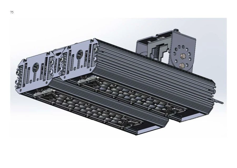 LED luminaire "Industrial Design MTM IoT" series CUBIC 120 Two modules Connection from sides 180 degrees Mounting UZK 60