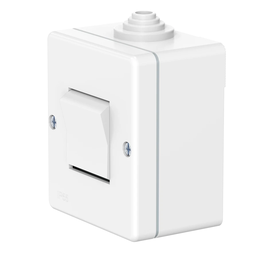 CADUCEUS ALING OG Single-key switch 10A, 250V~, IP55, white, Art. 210