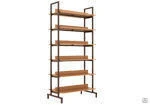 Double-sided library shelving unit