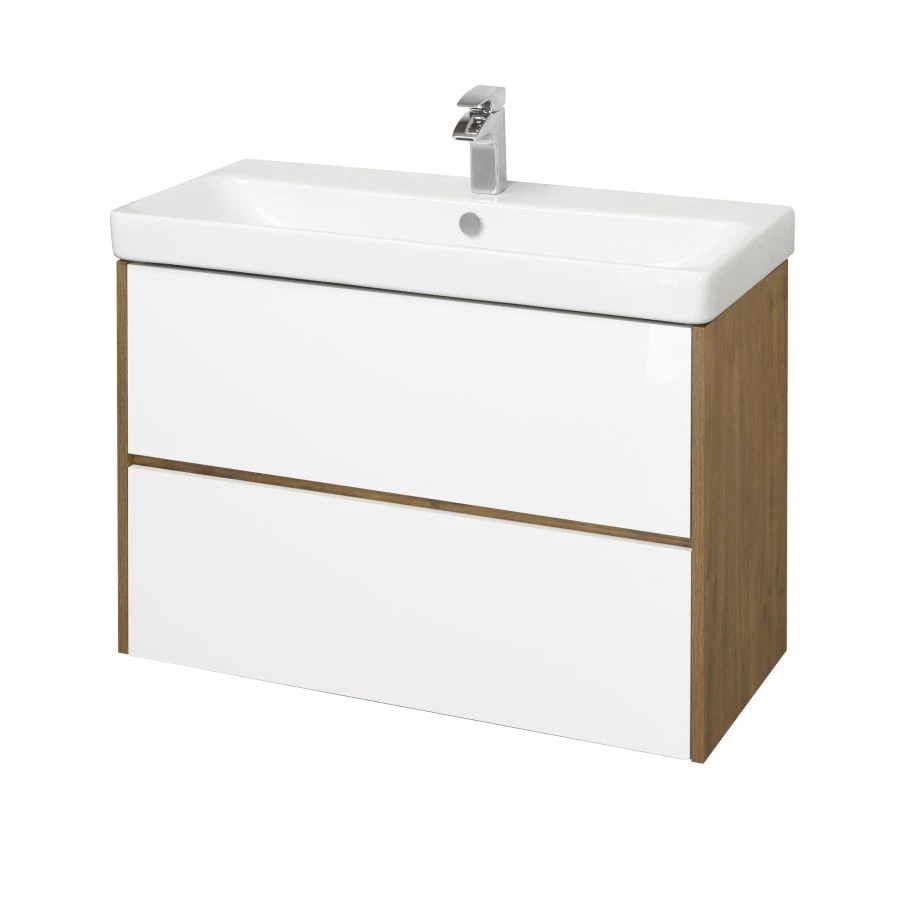 Undermount sink cabinet Aquaton Scandi 90 white, rustic oak 1A251901SDZ901.A251.9.01S.DZ9.0