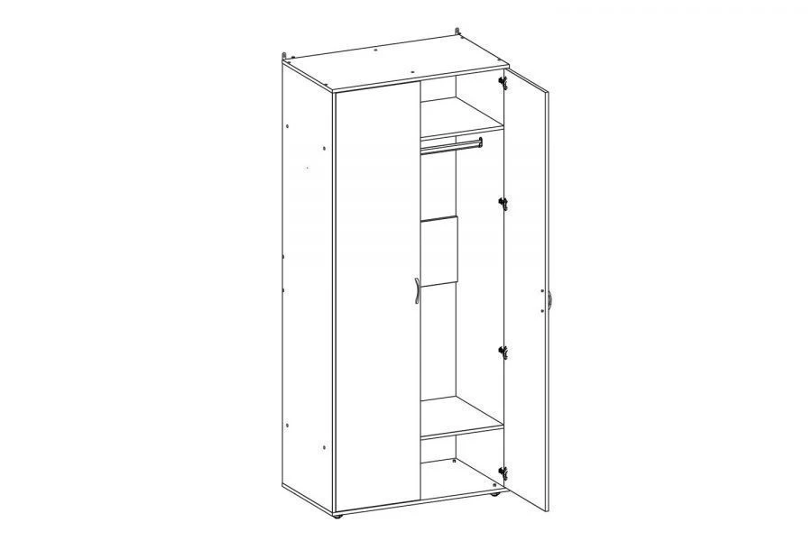 Wooden wardrobe for clothes. Project SHOD-01.