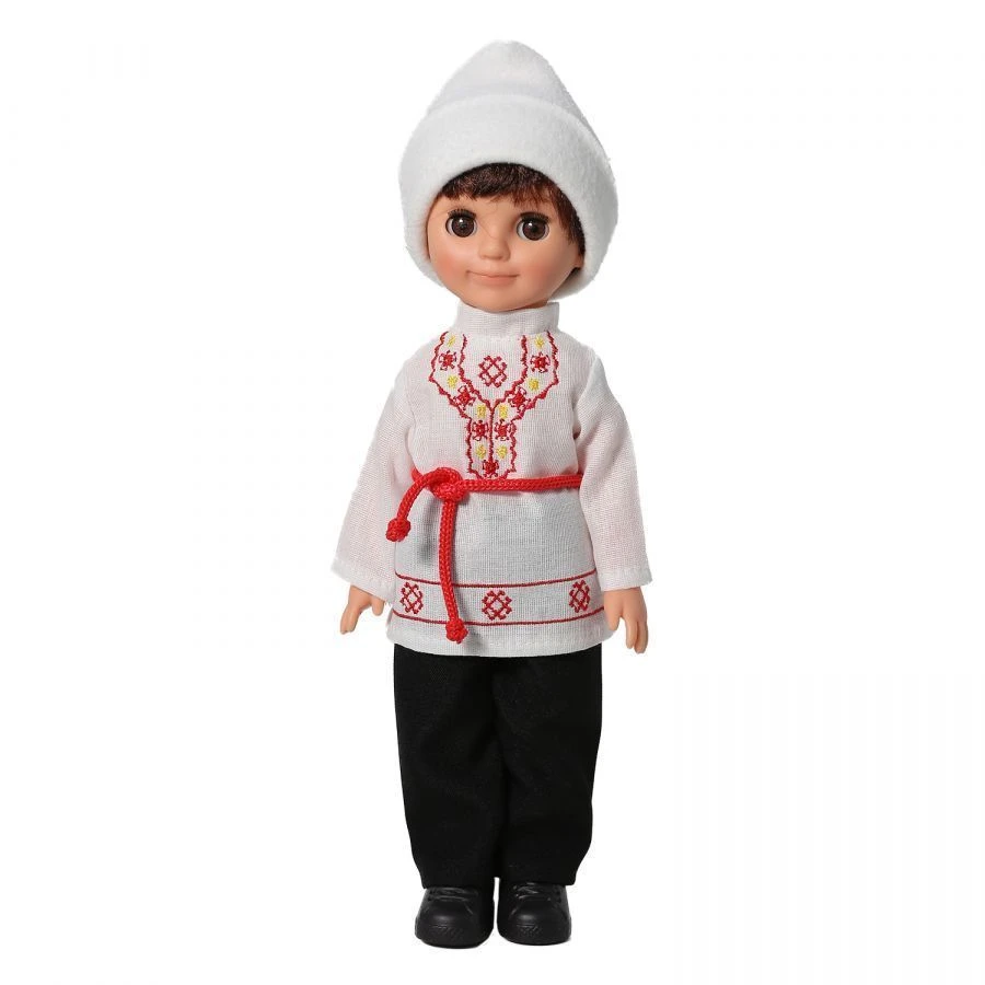 Plastic doll Boy in Chuvash costume, B3916