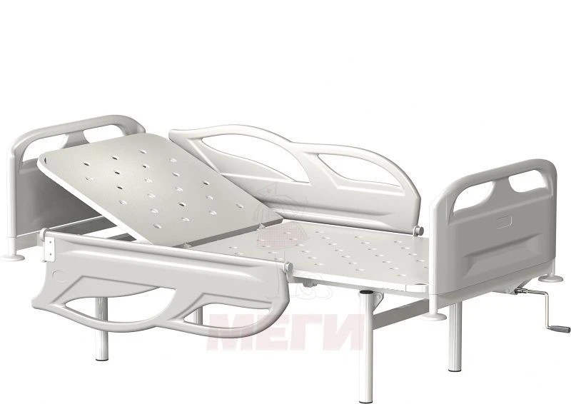 KF0-01-"MSC" (MSC-2105) - General hospital bed with a headrest, without wheels, plastic backrests, bed - steel sheet, mechanised
